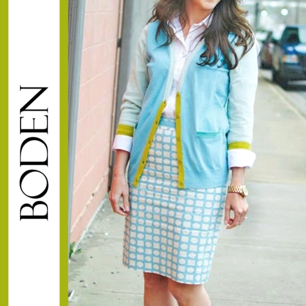Boden | 'Modern Pencil' Geometric Printed Pencil Skirt